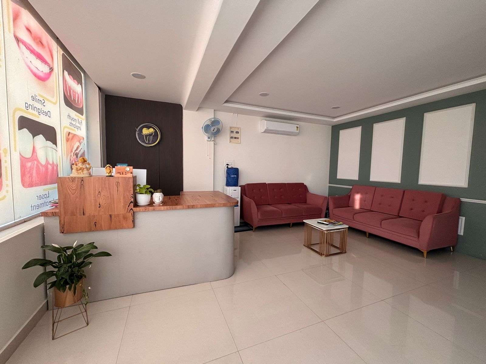 Welcoming reception area with comfortable seating